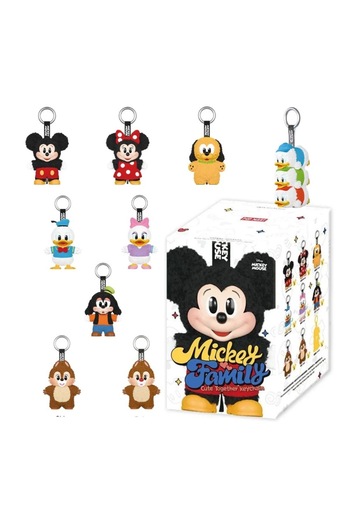 MEOW Mickey Family Cute Together Labubu Series Keychain Charm Figures Blind Box