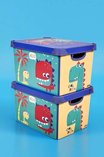 QUTU Style Box Dude Decorative Toy Box Set - 2x 20 Liters