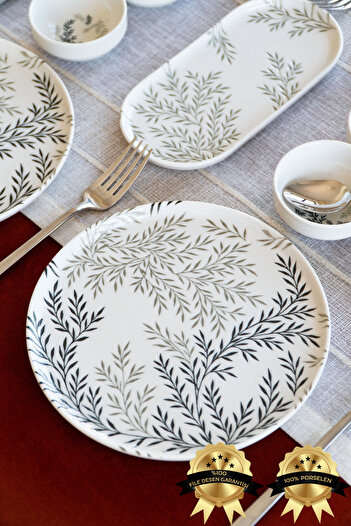 Farika Porselen Nara 6-Person 16-Piece Breakfast Set