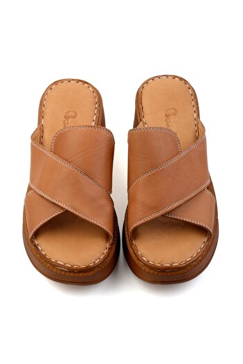 Bambi Taba Leather Women's Slippers K 04331126303