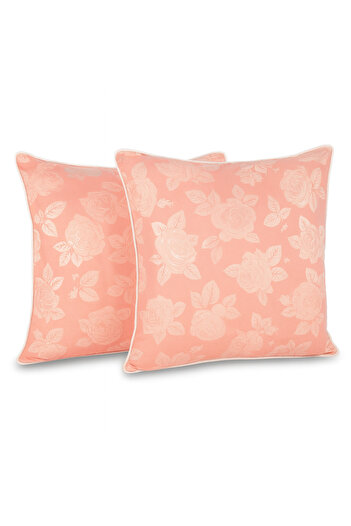 Boema Home Deco Set 2 pernute cu puf si pana de gasca, 40x40 cm, Boema Home, Roz