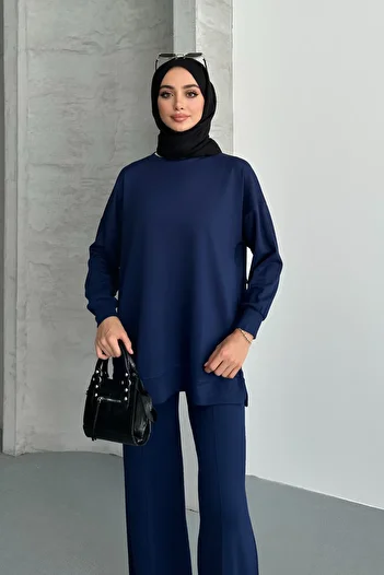 adba style Women's Modal Combed Cotton Oversize Hijab Tunic Set 4028
