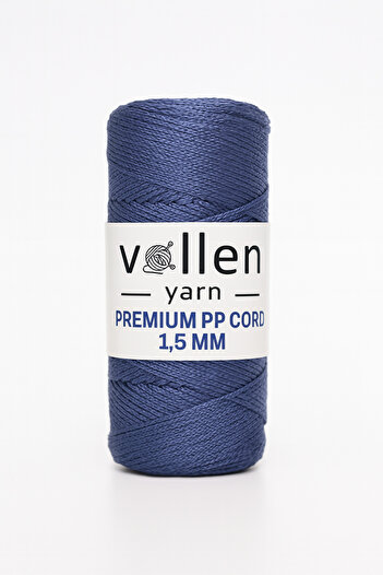 vollen yarn 1,5mm-150mt Πολυεστερικό σχοινί μακραμέ, σχοινί φόρτωσης, σχοινί τσάντας, σχοινί βραχιόλι, μακραμέ, μπλε τζιν