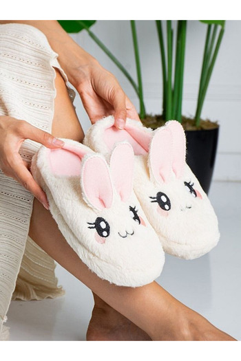 STOCON Rabbit Figured Γυναικείες Παντόφλες Σπίτι Παντόφλες Χωρίς Ηχητική Σόλα Λευκή