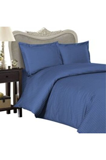 HomePuls Single Bedding Set Damask Polycotton, 3 Pieces, Blue
