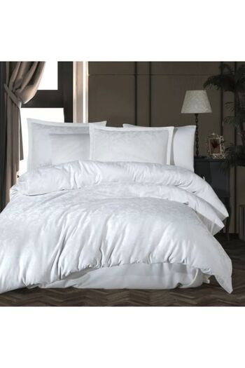 Clasy Double Bed Linen Jacquard 100% Cotton 6 Pieces, Clasy, White PAYAVA V 1