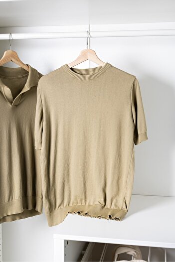 no7man Briss Khaki Crew Neck Knitwear Tshirt