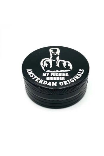 Black Leaf Grinder CNC Finger Amsterdam Originals aluminiu negru 2 Parti Ø50mm