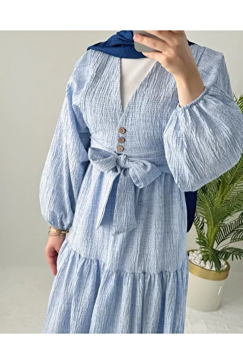 solena sln Women's Seersucker Linen Balloon Sleeve Bluz Skirt Suit
