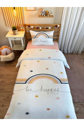 Evmila Double Sided Rainbow Patterned - Printed Single Duvet Cover Set