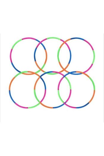 SUKILO Fitness Hula Hoop Set for Kids – Pack of 6 Multicolour Hoops, 60cm Diameter, 300g, Lightwei