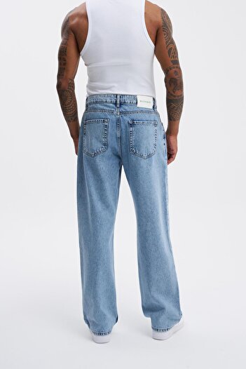 Machinist Ανδρικό παντελόνι Relaxed Baggy Jean σε ανοιχτό μπλε χρώμα