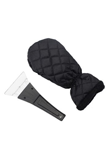 Flo Set Manusa si Racleta pentru Zapada, Impermeabila, Izolatie de Bumbac, 31 x 15 cm, Negru