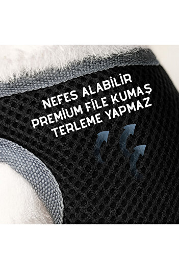 BEYLİNİ S-M-L Washable Mesh Mesh Chest Harness Breathable Anti-Sweat Durable Clip-On Velcro Leash