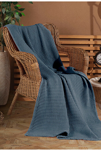 destinyhometex Waffle Desen Saçaksız Koltuk Örtüsü/tv Battaniyesi 100x200cm