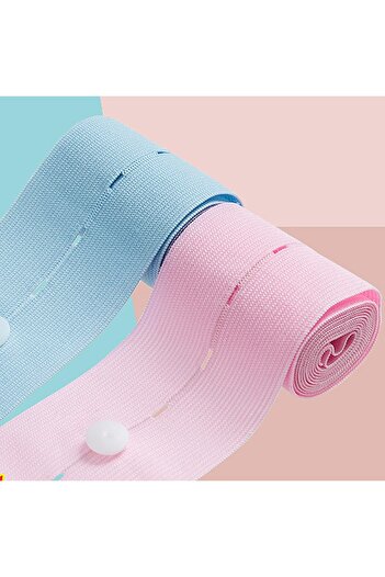 Flippy Set 2 Fetal Heart Rate Monitoring Straps, Flippy, Soft and Elastic Material, 6 x 130 cm, Blue/Pink