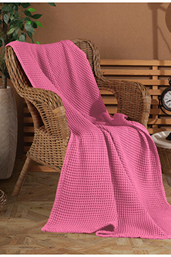 destinyhometex Waffle Desen Saçaksız Koltuk Örtüsü/tv Battaniyesi 100x200cm