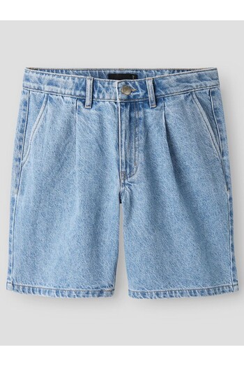 Şans Women's Plus Size Blue Denim Shorts with Side Pockets 65N39027