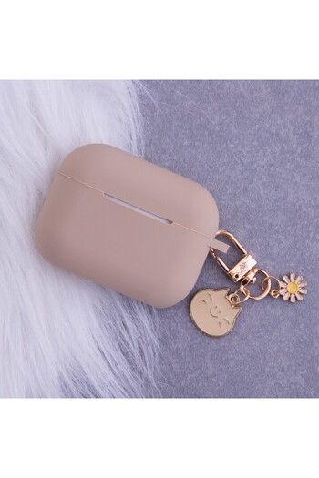 Bibilel Husa pentru Apple AirPods Pro, cu pandativ si carabina, silicon, Caramel