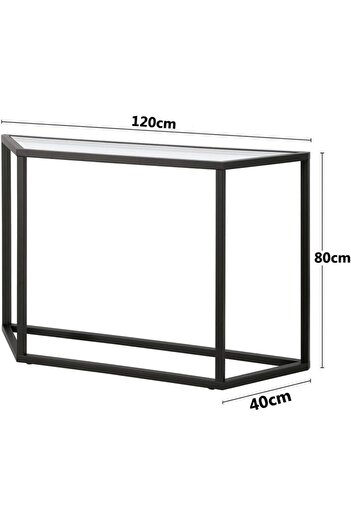 genric FFD Modern Glass Top Console Table: Sleek Entryway Furniture for Living Room. Metal Frame
