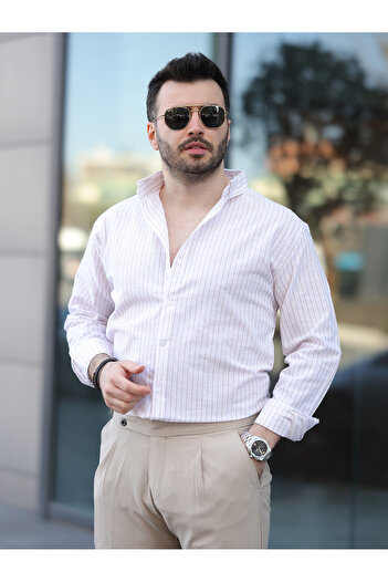 BASEL.CO Striped Linen Shirt
