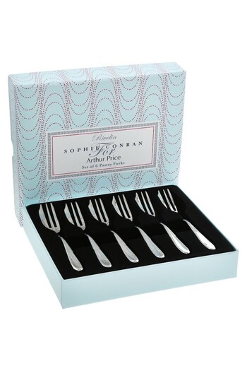 Arthur Price Set 6 forks for pastry, Arthur Price, silver, stainless steel, 14x2 cm