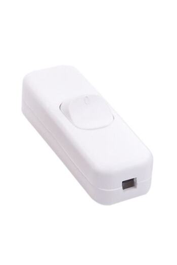 SOHO Intrerupator cu montare pe fir cu buton on/off 3A-250V, Alb