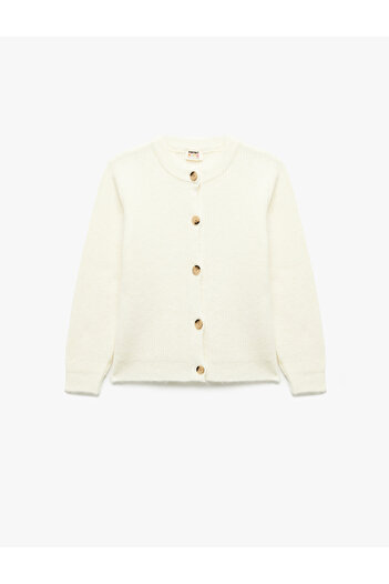 Koton Buttoned Long Sleeve Round Neck Basic Knitwear Cardigan