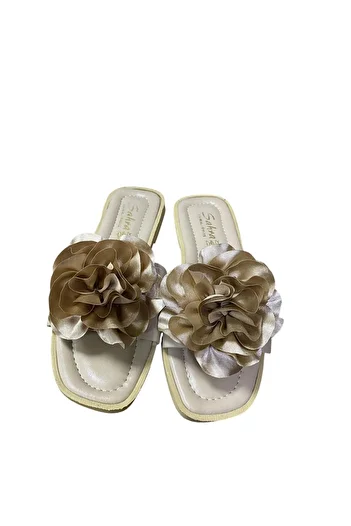 Rose Women's Flat Thin Sole Floral Slippers