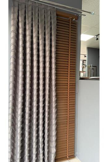 DİLETTO Linen Textured Tasseled Gray Panel Background Curtain Luxury Single Wing 1/3 Frequently Pleated