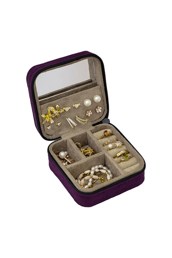 Ahşap Fikir Minia Soft Jewelry Organizer Box Jewellery Accessories Case Ring Earring Organizer Four Colors