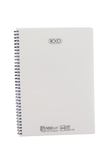 Roco Notebook, A4, 100 Sheets, Double Ruled (English), White
