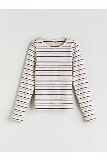 LC Waikiki Lcw Kids Mixed Crew Neck Striped Girl's T-Shirt