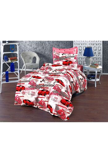 sehra Luxury Cotton Single Duvet Cover Set Children Pattern+ Fitted Sheet + 1Pc Pillowcase