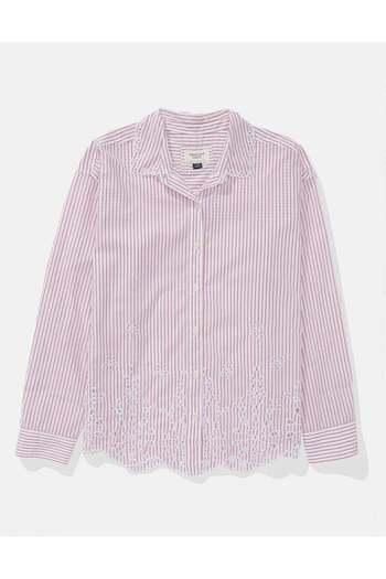 AMERICAN EAGLE قميص AE Perfect ذو الأزرار
