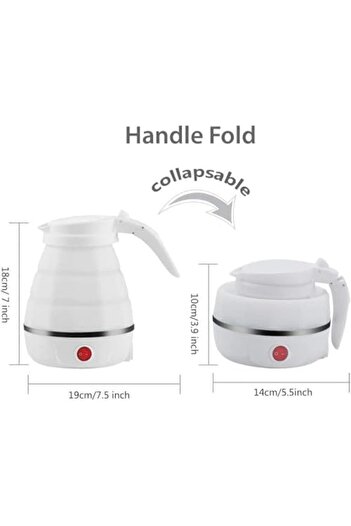 Twinkle Mart Portable Electric Foldable Kettle – 0.6L Collapsible Travel Kettle with Food-Grade Silicone, Separ