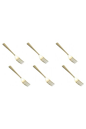 wei Set 6 furculițe din oțel inoxidabil aurii 20,5 cm, MS STAR