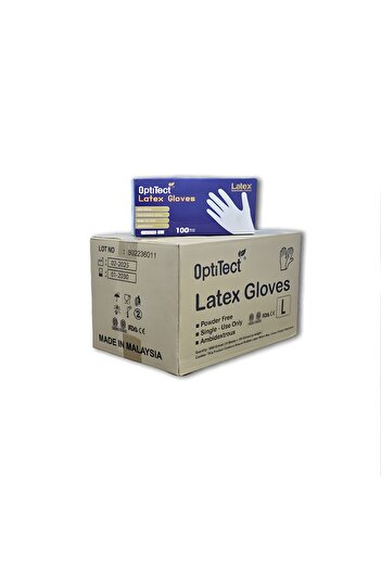 OptiTect Malaysian powder-free latex gloves, size L