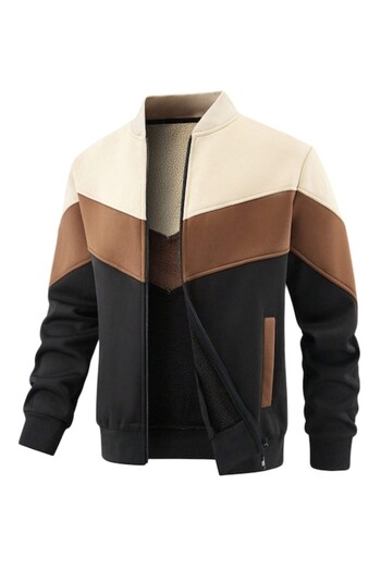 The Casius. Men's sweatshirt with zipper in three colors, size 48/M, cream brown