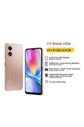 ZTE Blade A35e Dual SIM Coral Pink 2GB+4GB RAM 64GB 4G - Middle East Version