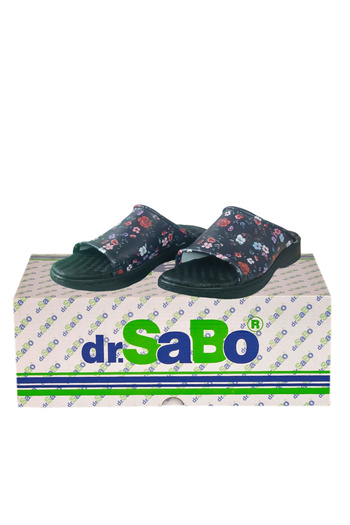 DR SABO Women's Orthopedic Leather Slippers Black – Handmade, Stylish and Comfortable, Suitable for Four Seasons Use