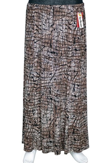 HESNA Women's Betül 8 Piece Elastic Unlined Stone Beige Skirt Pattern 46