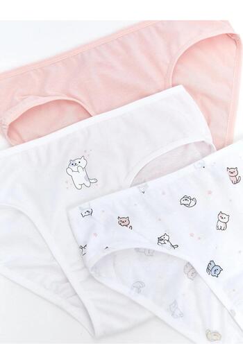 LC Waikiki LCW Kids Slip pentru fete imprimate 3 bucăți (W5)