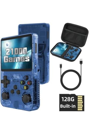 SUKILO Handheld Game Console with 128G TF Card 20,000+ Retro Games, 3.5 Inch IPS Screen, Emulator Co