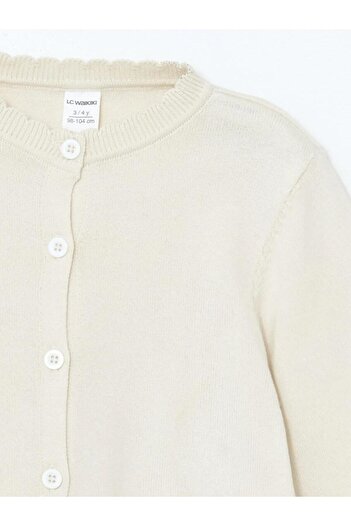 LC Waikiki Lcw Kids Crew Neck Girl's Knitwear Cardigan (W5)