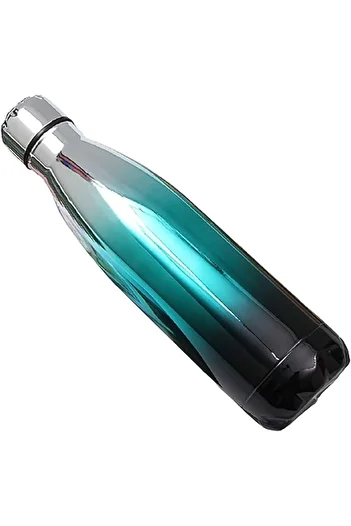 SUKILO Reusable Stainless Steel Drinking Bottle 500ml by - Insulated Double Wall Thermal Flask - Lea
