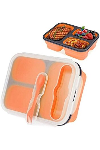 Generic Foldable Bento Lunch Box for Women Men And Kids With Spork And Lid BPA Free, Collapsible and Leakpro