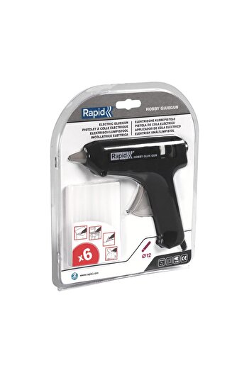 Rapid GlueGun Hobby glue gun, black, max 72W, flow rate 125g/h, 150 - 200?C, includes 6 sticks, fu