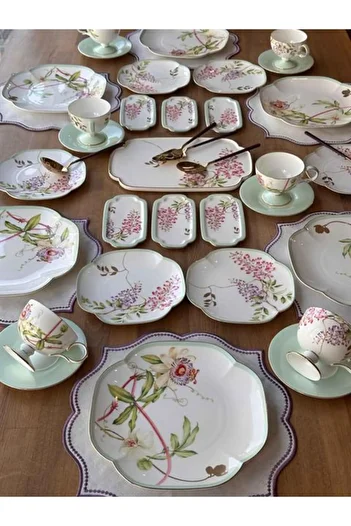 ROSSEV Breakfast Set Happily 36 Pieces for 6 People