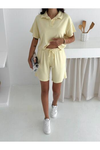 Noa Noa Short Sleeve Shirt Collar Shorts Suit
